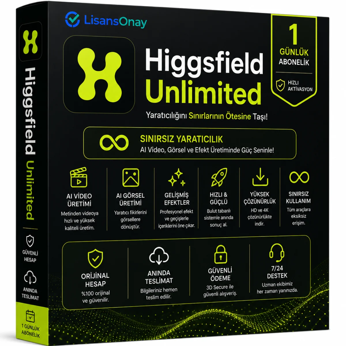 Higgsfield Unlimited (Sınırsız) - 1 Günlük