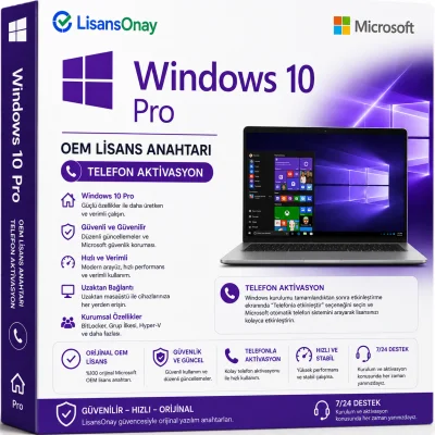 OEM Windows 10 Pro (Telefon Aktivasyon)