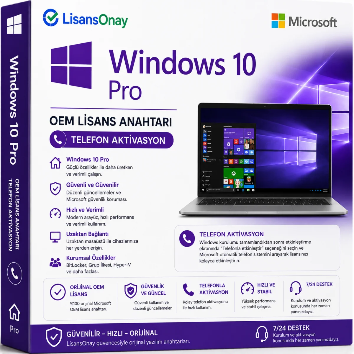 OEM Windows 10 Pro (Telefon Aktivasyon)