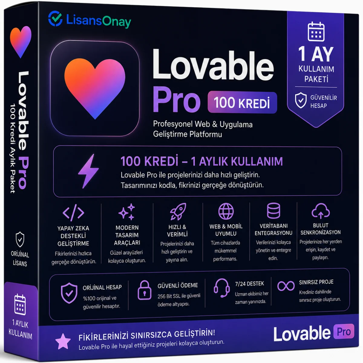 Lovable Pro 100 Kredi – 1 Aylık (Garanti: Yok)