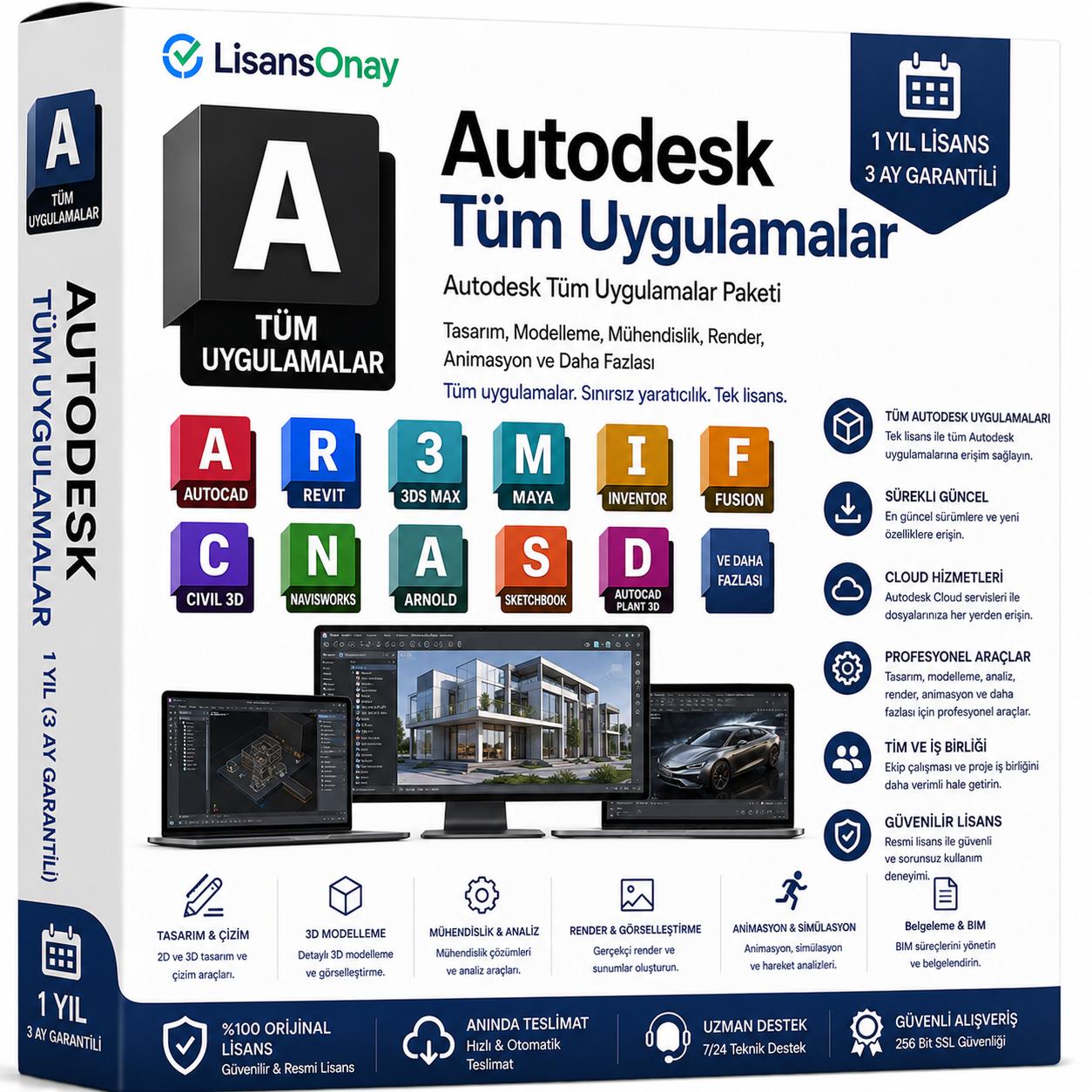 Autodesk Tüm Uygulamalar - 1 Yıl (3 Ay Garantili)