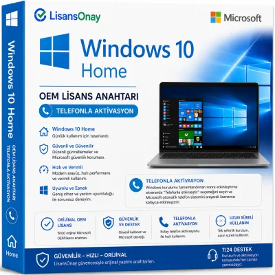 OEM Windows 10 Home (Telefon Aktivasyon)