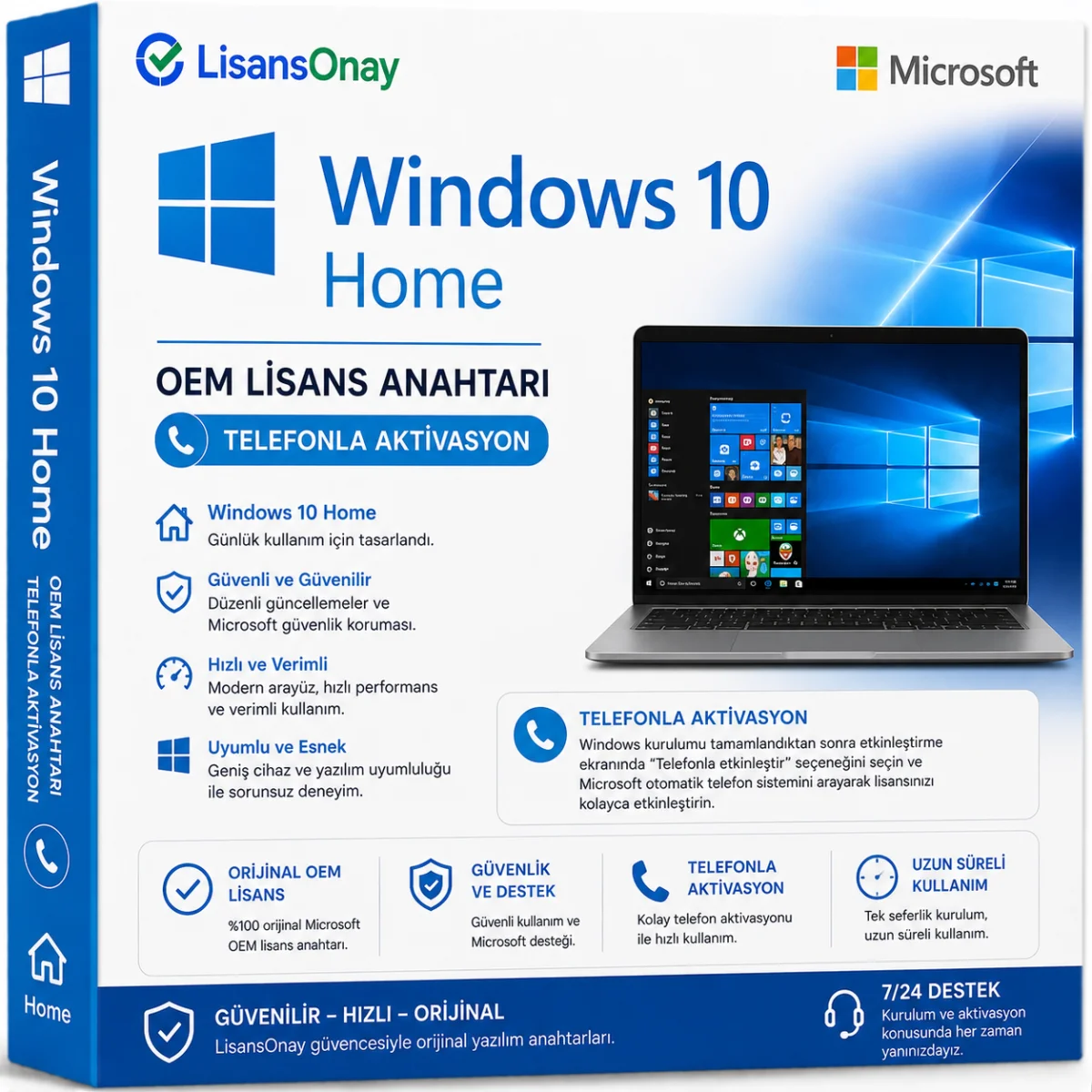 OEM Windows 10 Home (Telefon Aktivasyon)