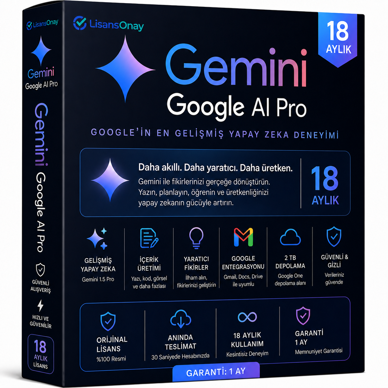 Gemini Google AI Pro - 18 Aylık (Garanti: 1 Ay)