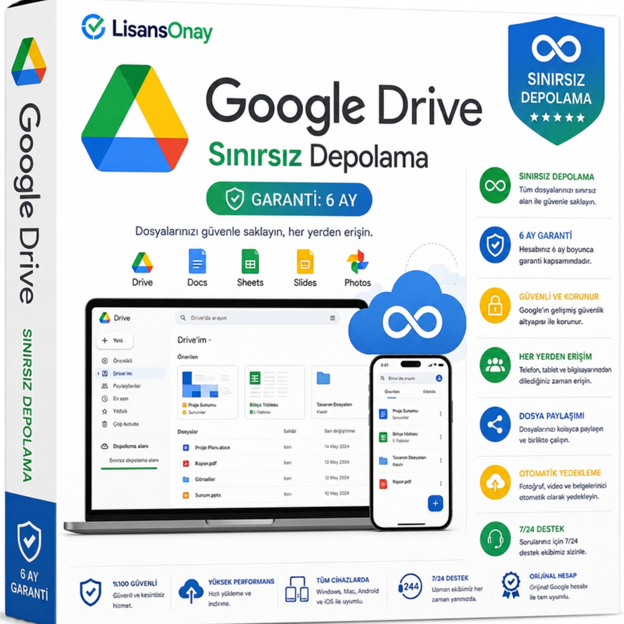 Google Drive - Sınırsız Depolama (Garanti: 6 Ay)