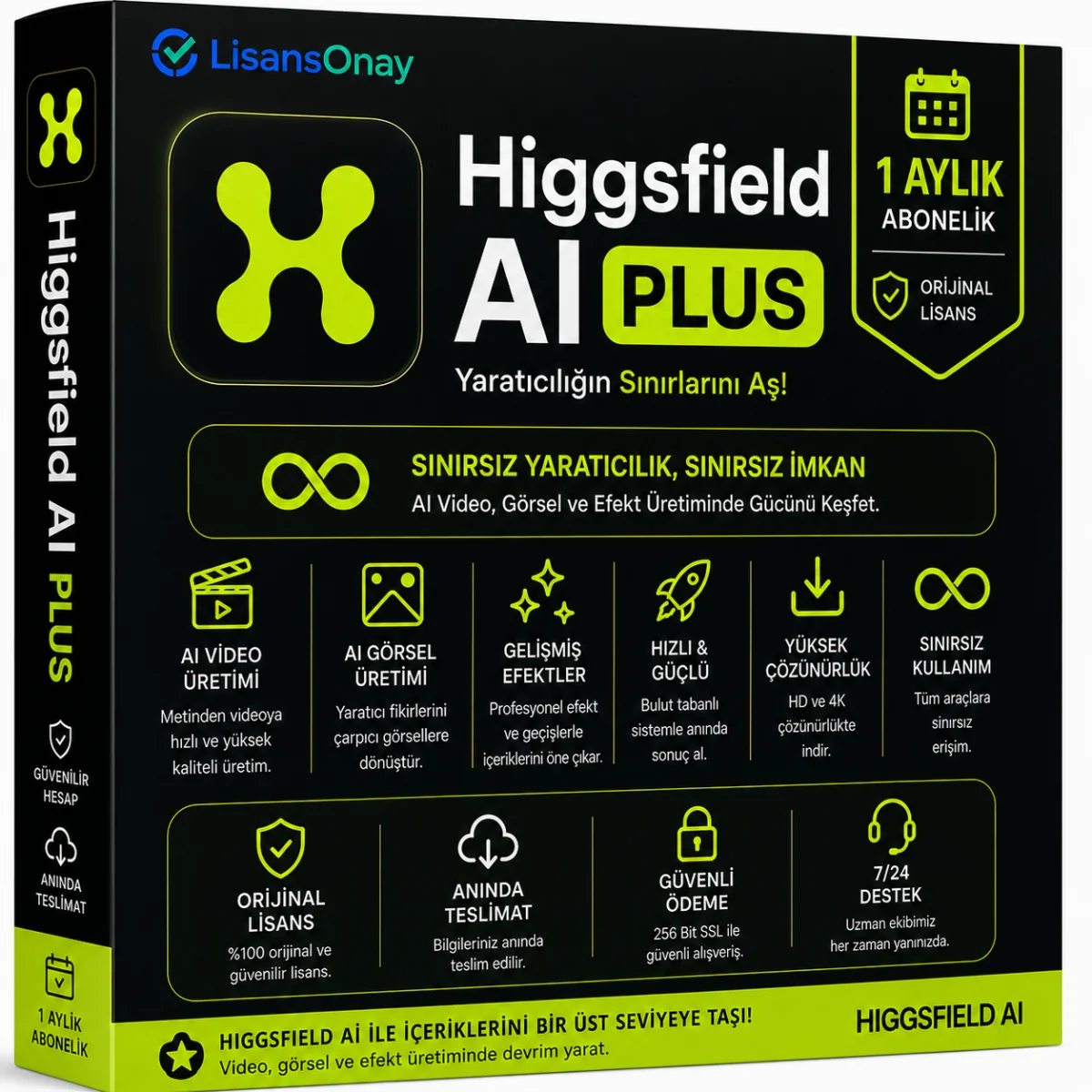 Higgsfield AI Plus - 1 Aylık (Garanti: Yok)