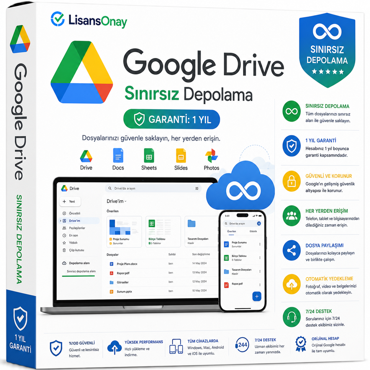 Google Drive - Sınırsız Depolama (Garanti: 1 Yıl)
