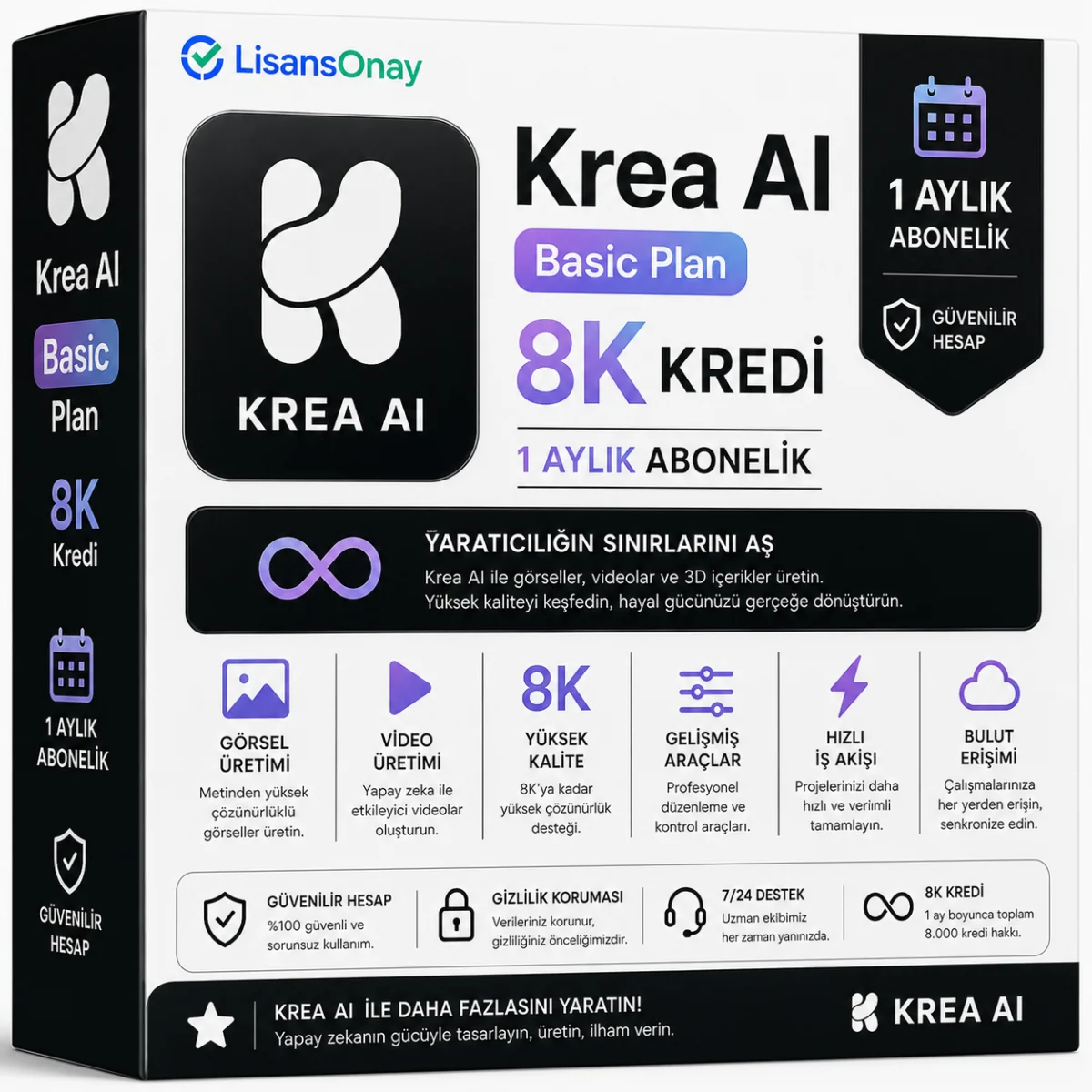 Krea AI Basic 8K Kredi - 1 Aylık (Garanti: Yok)